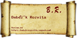 Bebők Rozvita névjegykártya